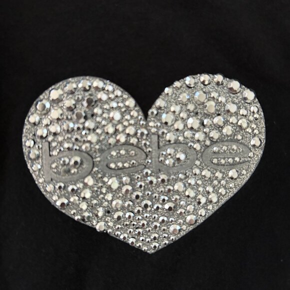 bebe short sleeve zip hoodie with rhinestones - Picture 7 of 7